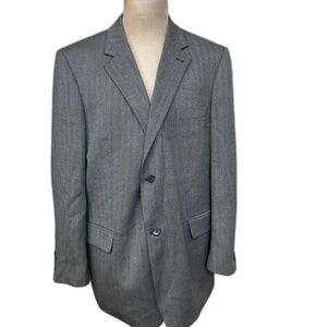 Lambswool Joseph & Feiss International Grey Sport Coat Blazer - Men 48R